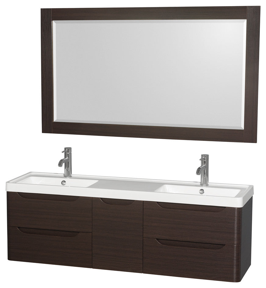 Wyndham WCS777760DESARINTM58 Murano Double Sink Vanity, Espresso + Countertop