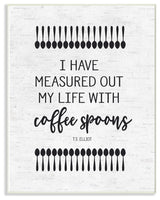 Measured Life with Coffee Spoons Subtle Birch Typography Plaque, 12.5"x18.5"