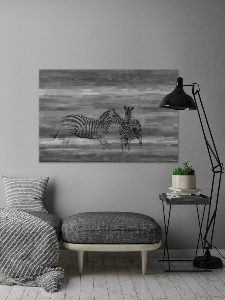 "Zebra Romp" Print on Canvas, 60"x40"