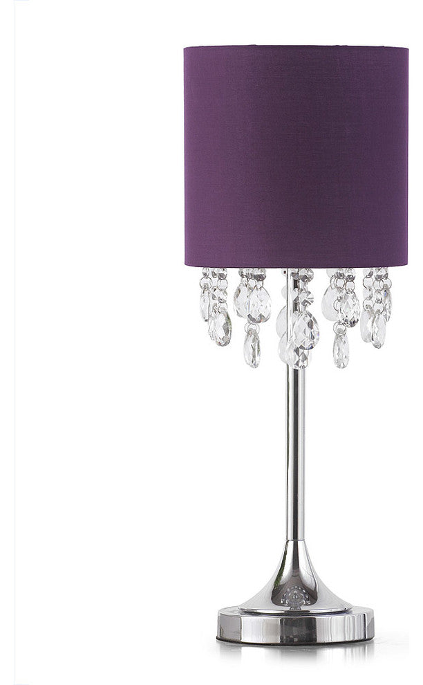 Florence 22" Crystal Table Lamp, Purple