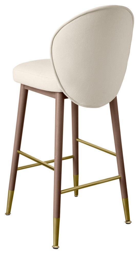 Hailey Cream Velvet Barstool