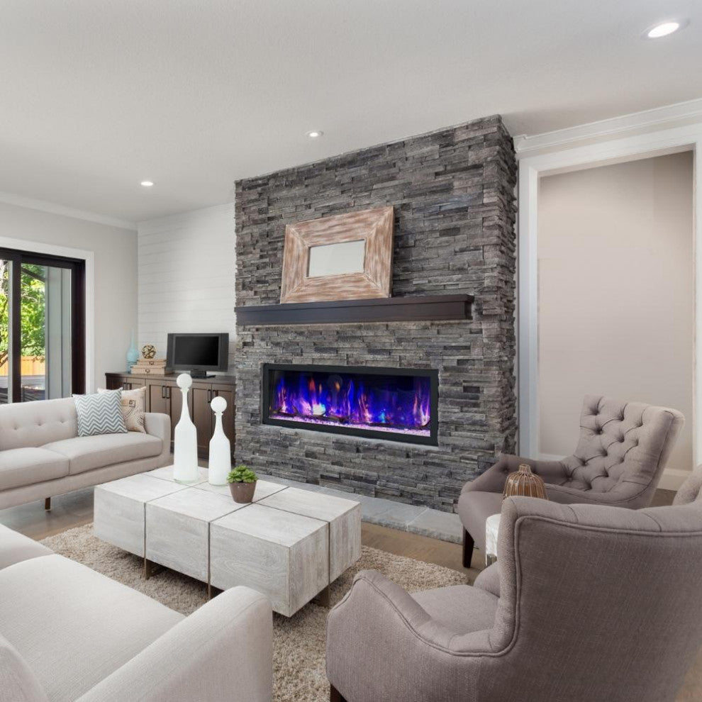 Dynasty Cascade Built-in Linear Smart Electric Fireplace, 52" Wide