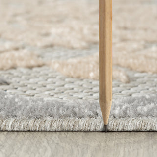 Omalley Modern Floral Area Rug, Beige & Gray, 8'10" X 12'2"