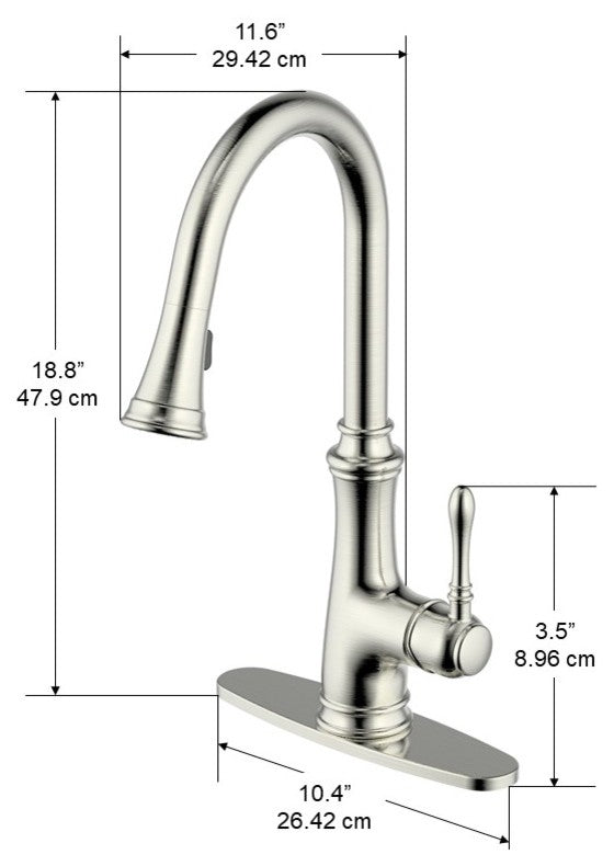 Villa Pull-Out Kitchen Faucet, Brushed Nickel