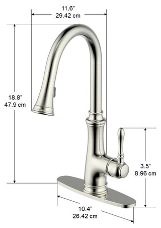 Villa Pull-Out Kitchen Faucet, Brushed Nickel