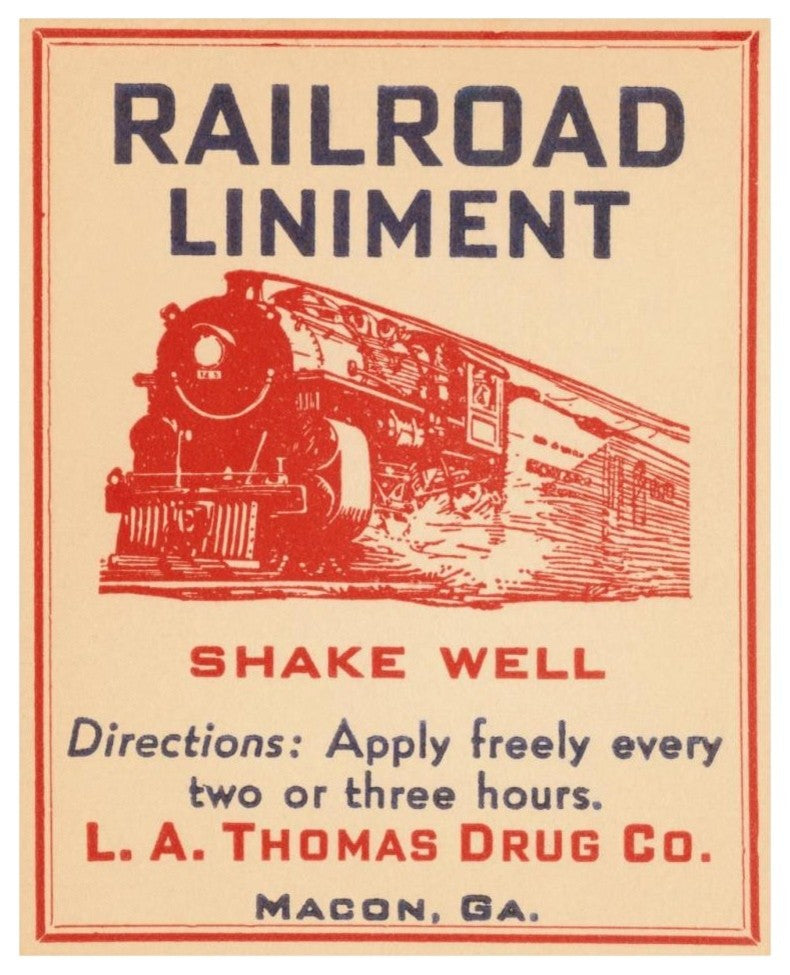 "Railroad Liniment" Digital Paper Print by Vintage Booze Labels, 26"x32"