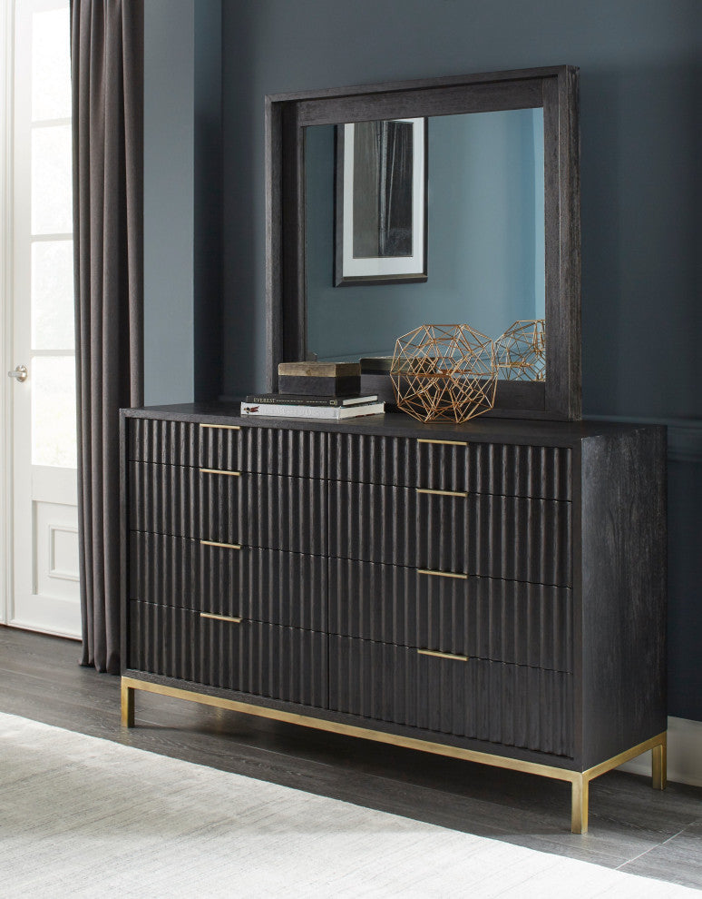 Modus Kentfield Dresser Mirror, Black Drifted Oak