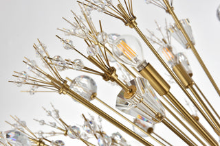 Victor 48" Crystal Starburst Oval Pendant, Gold