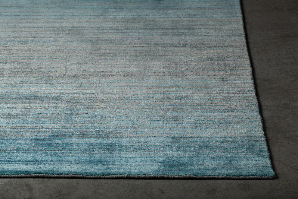 Cleo Handwoven Contemporary Rug, Gray/Turquoise, Rectangular 7'9x10'6