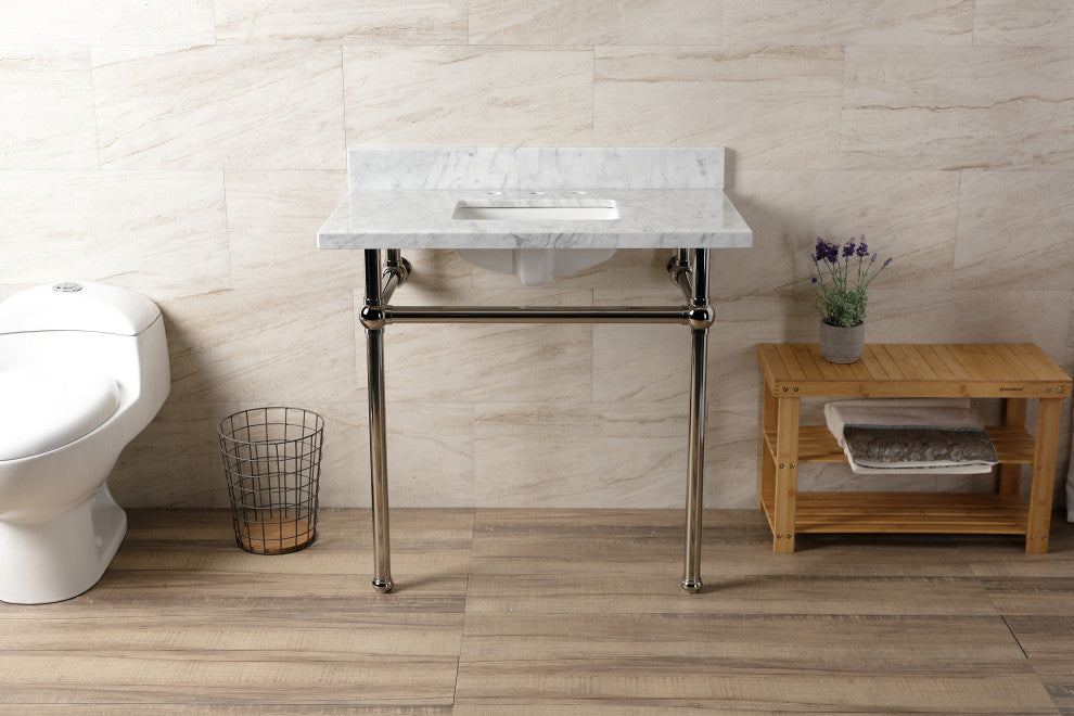 KVBH3622M8SQ6 36" Console Sink with Brass Legs (8-Inch, 3 Hole)