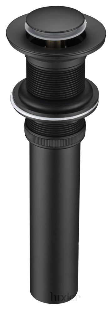 1-1/2" Push Pop-Up Drain Stopper for Sink, Matte Black, Without Overflow
