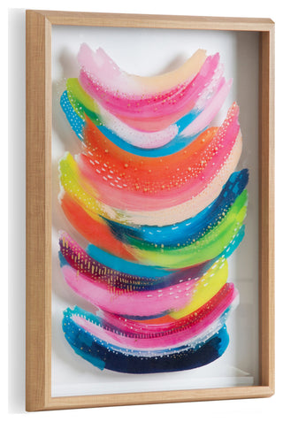 Blake Bright Abstract Framed Printed Glass by Ettavee, Natural 18x24