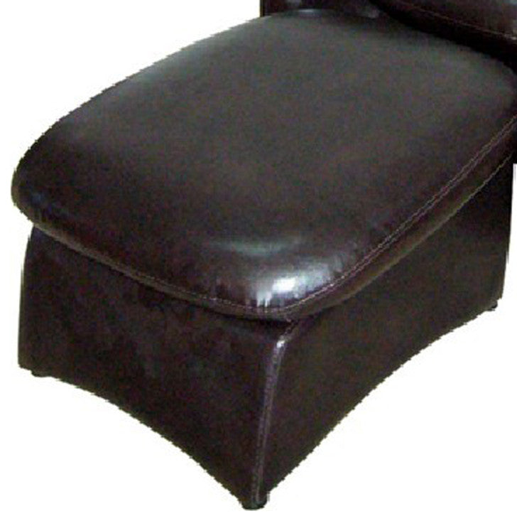 Benzara BM94730 Sofa With Sloped Armrests and Separate Leg Rest, Dark Brown