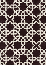 Davin Contemporary Area Rug, Brown and White, 5'x7'