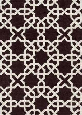 Davin Contemporary Area Rug, Brown and White, 5'x7'