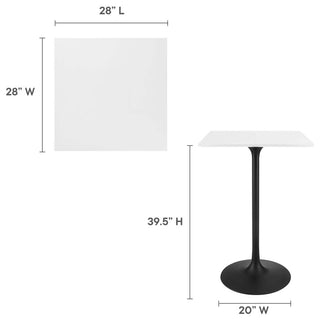 Lippa 28" Square Wood Top Bar Table