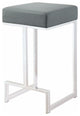 Benzara BM163691 Stainless Steel Metal Counter Height Stool, Grey