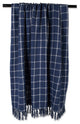 French Blue Checked Plaid Throw