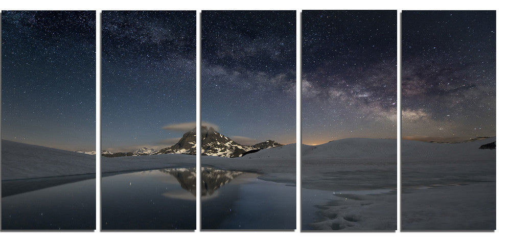 "Dark Mountains in Spain" Landscape Canvas Photo Print, 5 Panels, 60"x28"