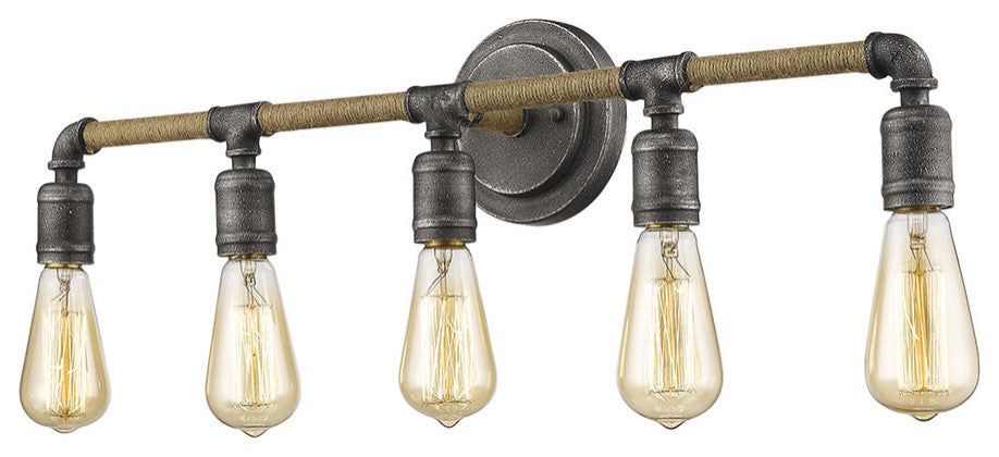 Grayson 5-Light Antique Gray Vanity