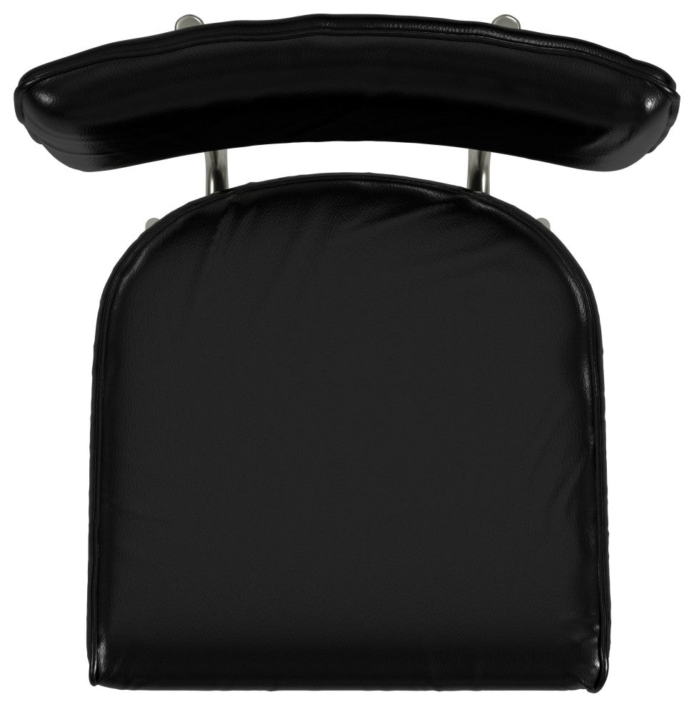 Saddle Leather Rectangular 26" Counter Stool, Black