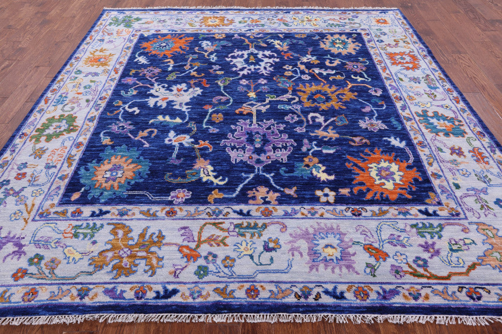 9' Square Turkish Oushak Hand Knotted Wool Rug - Q13584