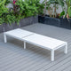 LeisureMod Marlin Patio Chaise Lounge Chair With White Frame, White