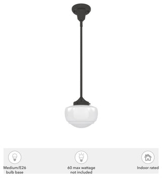Saddle Creek Noble Bronze, Cased White Glass 1 Light Mini Pendant Light
