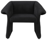 Upholstered Accent Chair With Sloped Arms, Black