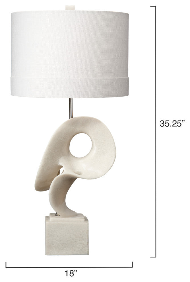 Obscure Table Lamp with Linen Shade, White