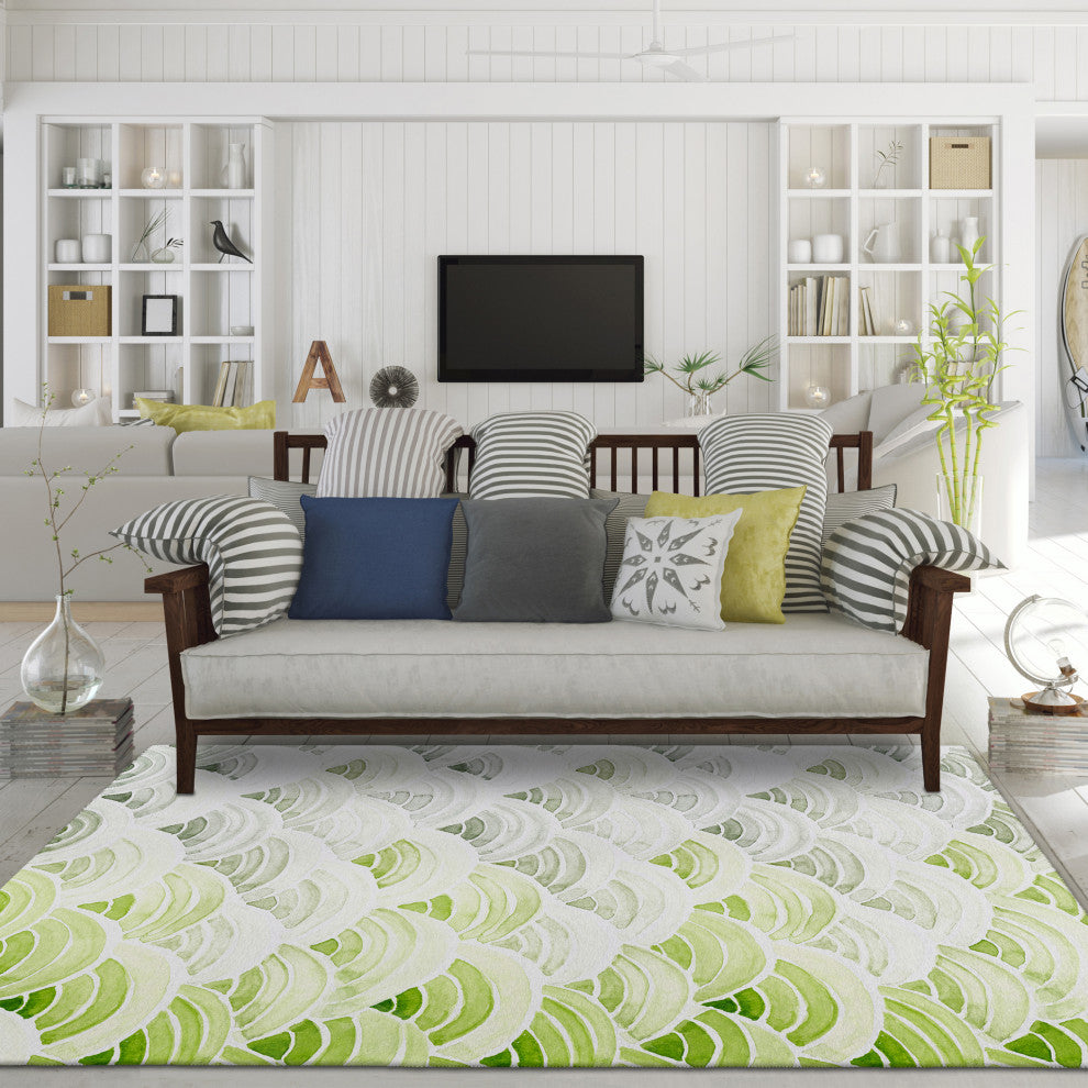 Indoor/Outdoor Seabreeze SZ5 Lime-In Machine Washable 8' x 10' Rug