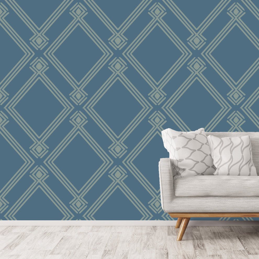 Diamond Air Force Blue Wallpaper by Monor Designs, 24"x72"