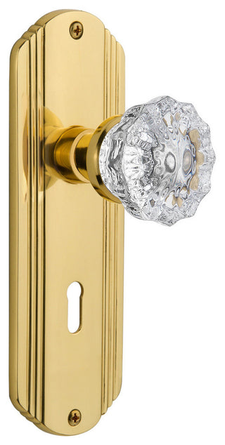 Nostalgic Warehouse Deco Plate with Keyhole Crystal Glass Door Knob