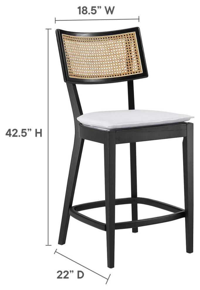 Caledonia Wood Counter Stools - Set of 2 in Black White