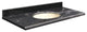 Quartz 25"x22" Vanity Top, Single Faucet Hole, Milky Way, Biscuit Bowl