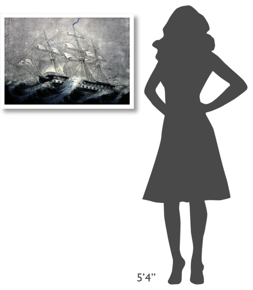 "A Squall off Cape Horn" Digital Paper Print by Unknown, 32"x23"
