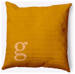 20" x 20" Modern Monogram Indoor/Outdoor Polyester Throw Pillow, Autumn Gold