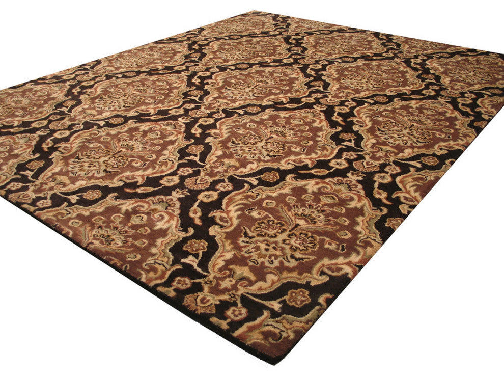 EORC Brown Hand-Tufted Wool Sandra Rug, 5'x8'