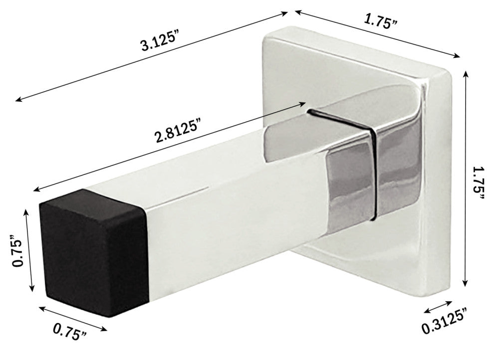 Nuk3y Contemporary Square Wall Stop, Oiled Rubbed Bronze, Single