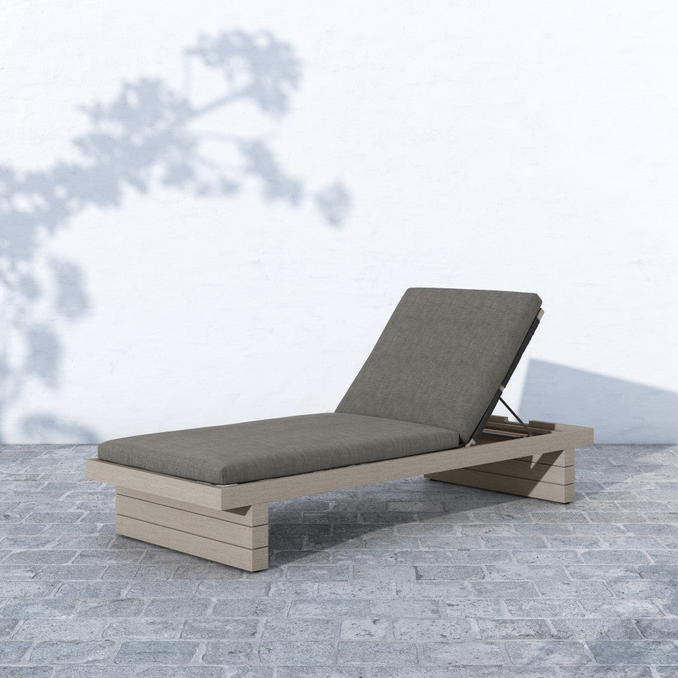 Leroy Outdoor Chaise Lounge-Grey/Chrcl