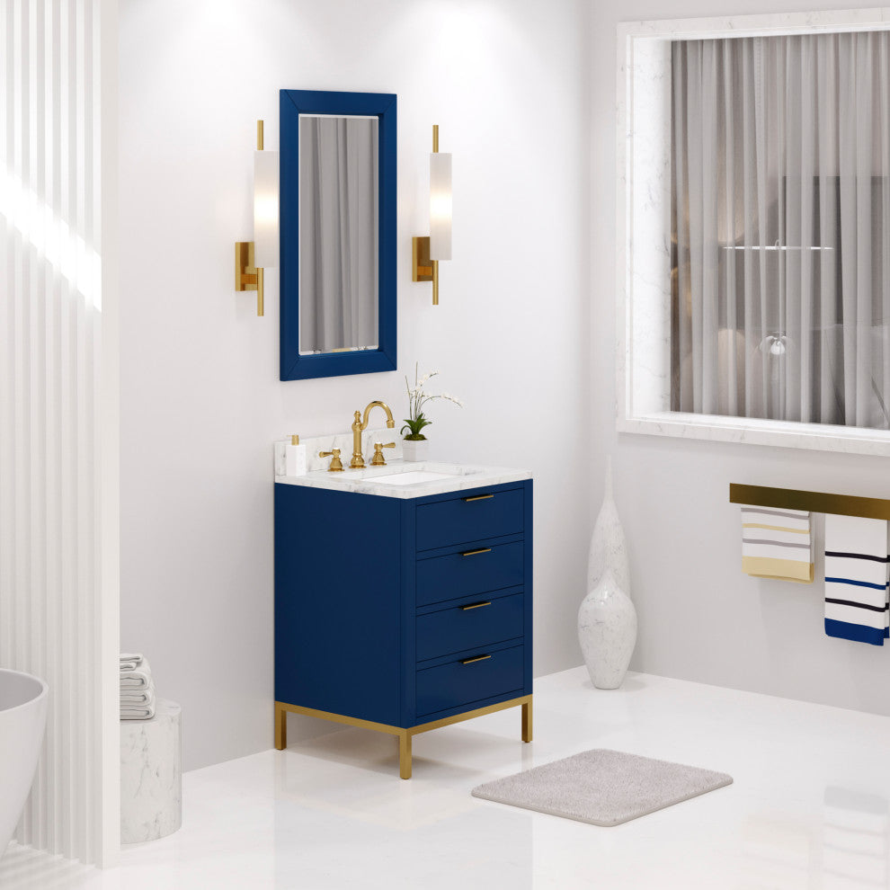 Bristol 24" Marble Countertop Vanity, Monarch Blue