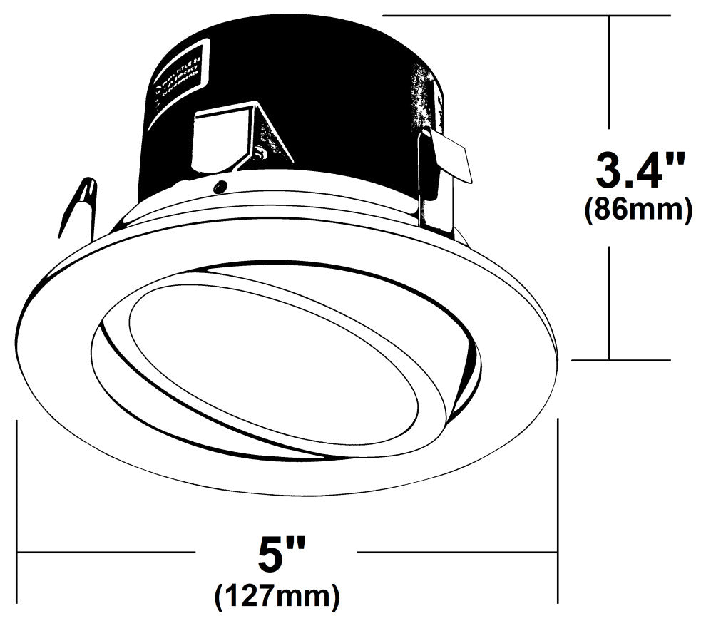 NICOR DLG4-10-120-3K-WH 4" LED Gimbal Downlight Retrofit Kit, 3000K