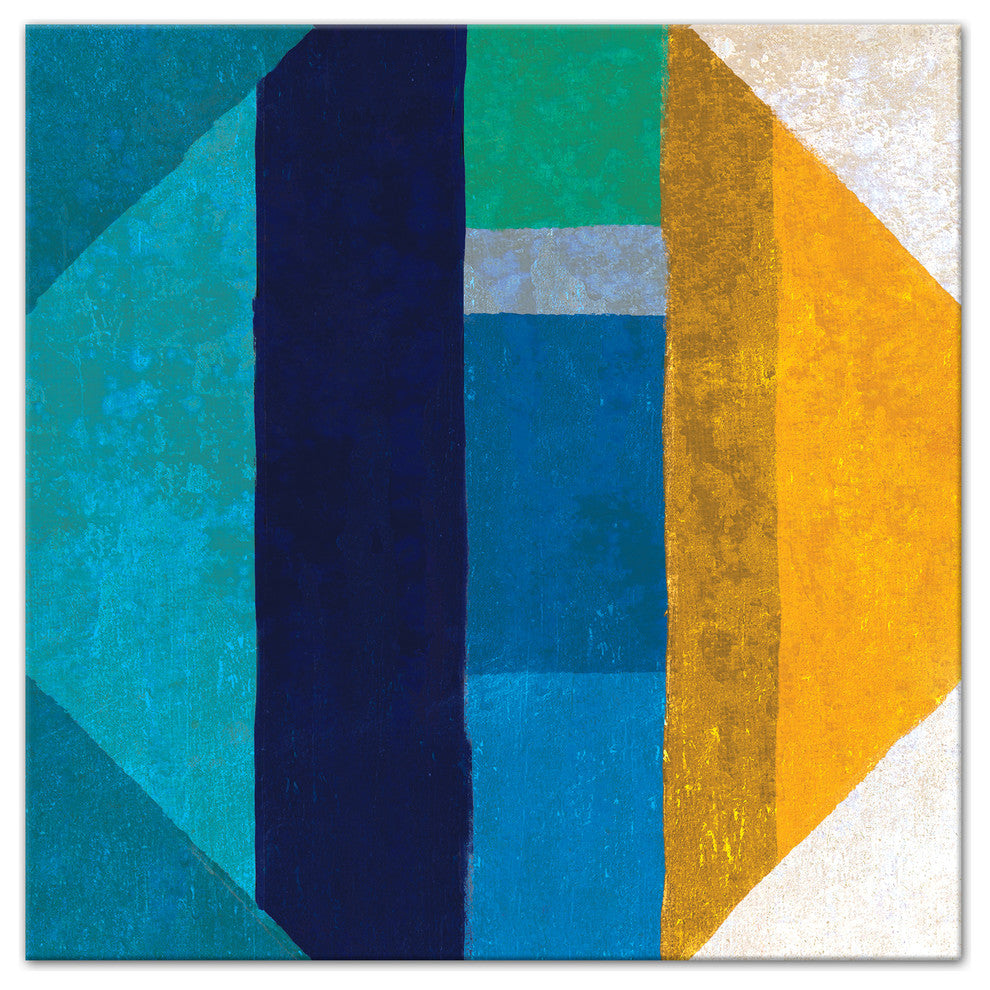 Blue Geometric 24x24 Canvas Wall Art