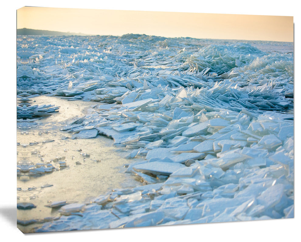 Baltic Sea Winter Landscape, Landscape Canvas Art Print, 20"x12"