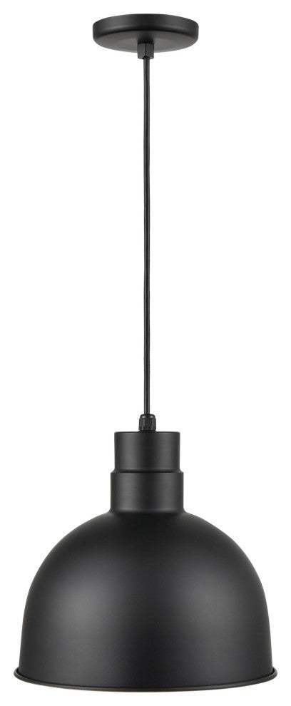 R Series Collection 1 Light 12 in. Satin Black RLM Pendant