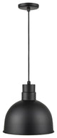 R Series Collection 1 Light 12 in. Satin Black RLM Pendant
