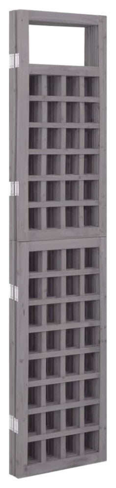 vidaXL Solid Fir Wood 4-Panel Room Divider/Trellis Gray 63.4" Privacy Screen