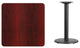 30" Square Mahogany Laminate Table Top With 18" Round Table Height Base