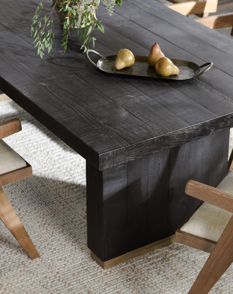 Kosas Home Lynx 94" Reclaimed Pine Wood Dining Table, Black