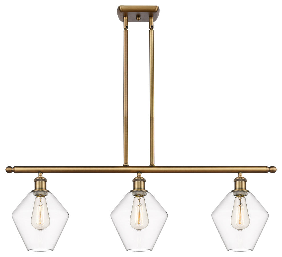 Innovations 516-3I-BB-G652-8 3-Light Island Light, Brushed Brass